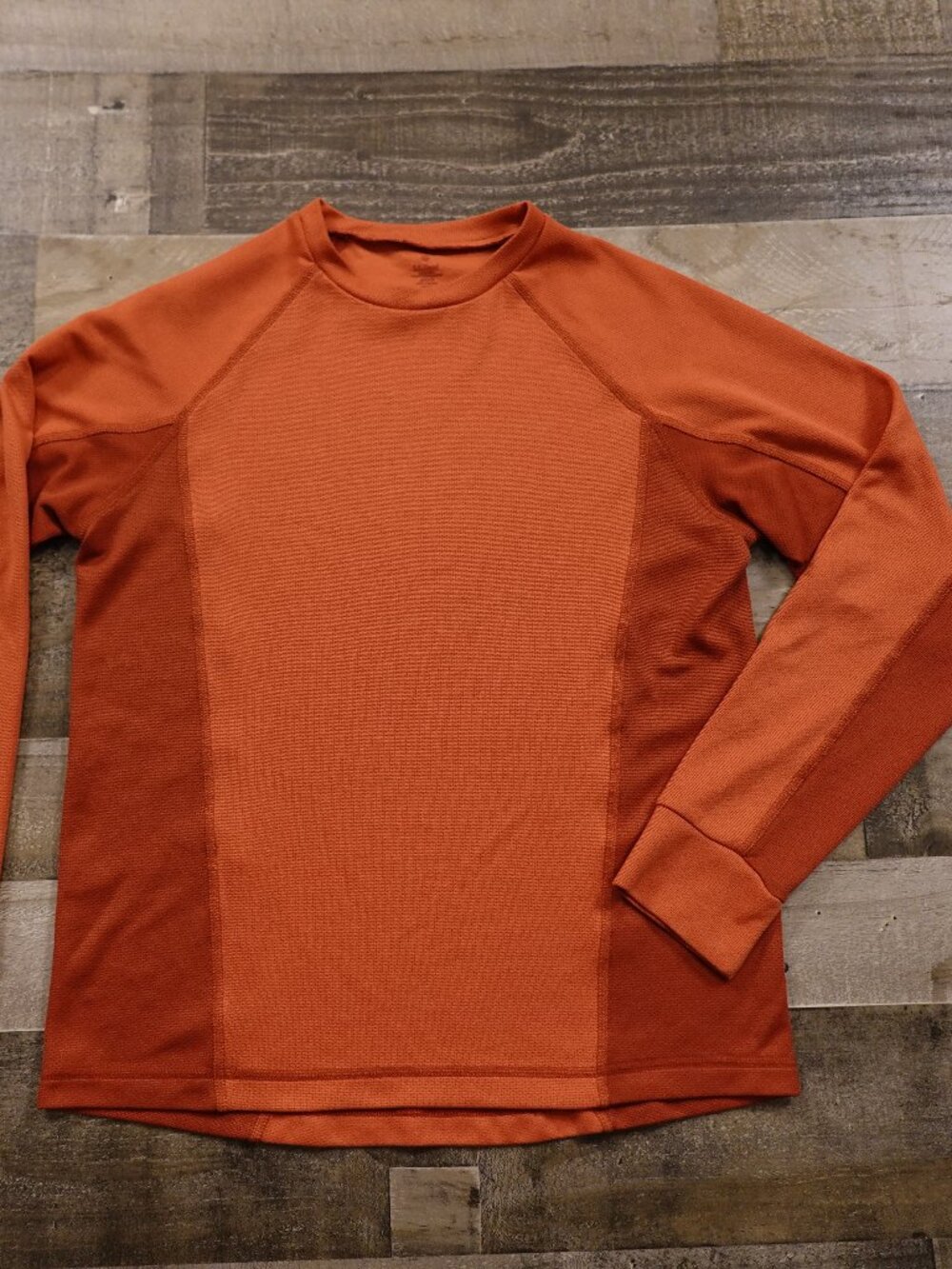 L.L. Bean Base Layer Shirt Men’s Small Orange Long Sleeve Performance Thermal